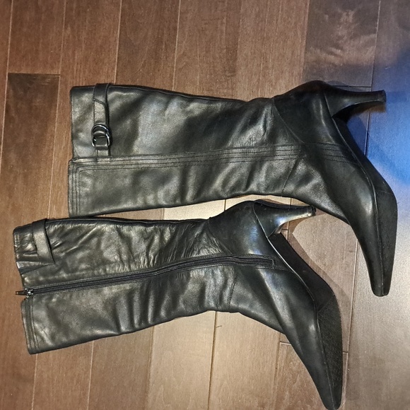 Gino Nicci womens black leather high boots - Picture 3 of 7